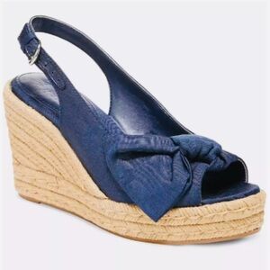 Naturalizer Bettina Espadrille Slingback  Wedge with Bow Accent on Toe Size 6.5